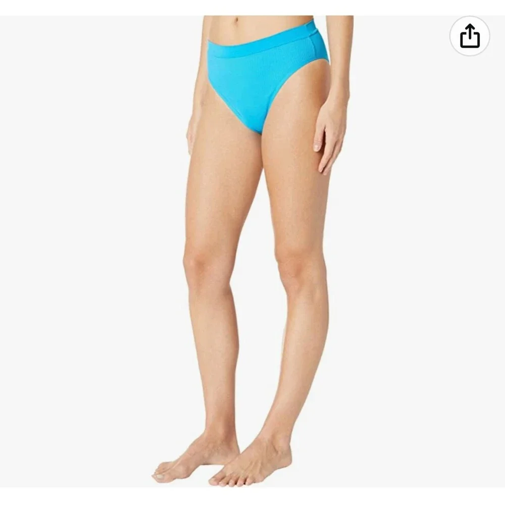 NWT L*SPACE Ribbed Frenchi Bikini Bottom Bitsy Electric Blue Size S
